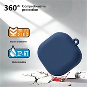 Samsung Galaxy Buds 4/Buds 4 Pro Silicone Case with Carabiner - Dark Blue