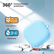 Samsung Galaxy Buds 4/Buds 4 Pro Silicone Case with Carabiner - Sky Blue
