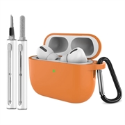 AirPods Pro 3 Silicone Case with Carabiner and Cleaning Pen - Orange