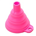 Silicone Foldable Kitchen Liquid Funnel - Hot Pink