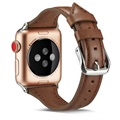 Apple Watch Series 7/SE/6/4/3/2/1 Slim Leather Strap - 45mm/44mm/42mm - Coffee
