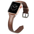 Apple Watch Series 7/SE/6/4/3/2/1 Slim Leather Strap - 45mm/44mm/42mm - Coffee
