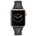 Apple Watch Series 7/SE/6/5/4/3/2/1 Slim Leather Strap - 41mm/40mm/38mm - Black