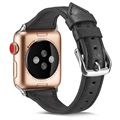 Apple Watch Series 7/SE/6/5/4/3/2/1 Slim Leather Strap - 41mm/40mm/38mm - Black