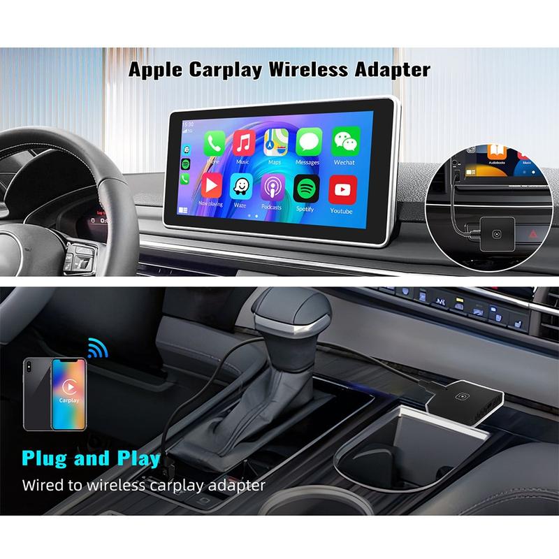 Wireless CarPlay AI Box – Android Auto Adapter, Rockchip RK3326, 2GB+8GB, Quad-Core, Type-C