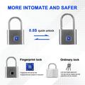 Smart Padlock with Fingerprint Lock - Silver