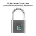 Smart Padlock with Fingerprint Lock - Silver