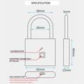 Smart Padlock with Fingerprint Lock - Silver