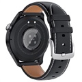 Smartwatch with Leather Strap M103 - iOS/Android - Black