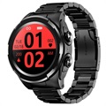 Smartwatch with TWS Earphones JM06 - Aluminium Strap - Black