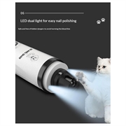 Smehnser M5 Electric Pet Nail Grinder with LED Light - White