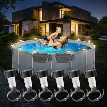 Solar Fence & Railing Lights - 6 Pcs. - Warm White