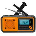 Solar Hand Crank Emergency Radio w/ Power Bank and Flashlight - Orange