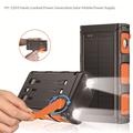 Solar Power Bank 20000mAh with Hand Crank, LED Flashlight and Built-In Cables - Orange / Black