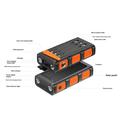 Solar Power Bank 20000mAh with Hand Crank, LED Flashlight and Built-In Cables - Orange / Black