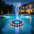 Solar Powered Floating Fountain - 7-Color LED Lights, 3.5W Water Pump - 18cm Diameter