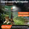 Solar Ultrasonic Animal Repeller with Motion Sensor - Army Green