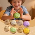 Solid Color Dumpling Squishy Stress Relief Toy with Steamer Box - Yellow