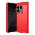 Sony Xperia 1 VIII Brushed TPU Case - Carbon Fiber - Red