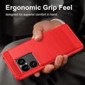 Sony Xperia 1 VIII Brushed TPU Case - Carbon Fiber - Red