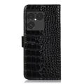 Sony Xperia 1 VIII Crocodile Series Wallet Leather Case with RFID - Black