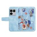 Sony Xperia 1 VIII Floral Wallet Case with Card Slots - Baby Blue