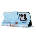 Sony Xperia 1 VIII Floral Wallet Case with Card Slots - Baby Blue