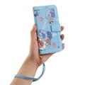 Sony Xperia 1 VIII Floral Wallet Case with Card Slots - Baby Blue