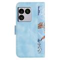 Sony Xperia 1 VIII Floral Wallet Case with Card Slots - Baby Blue