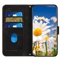 Sony Xperia 1 VIII Floral Wallet Case with Card Slots - Black