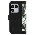 Sony Xperia 1 VIII Floral Wallet Case with Card Slots - Black