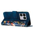 Sony Xperia 1 VIII Floral Wallet Case with Card Slots - Dark Blue