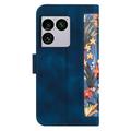 Sony Xperia 1 VIII Floral Wallet Case with Card Slots - Dark Blue