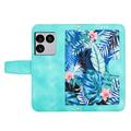 Sony Xperia 1 VIII Floral Wallet Case with Card Slots - Green
