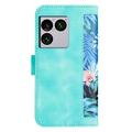 Sony Xperia 1 VIII Floral Wallet Case with Card Slots - Green