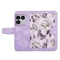 Sony Xperia 1 VIII Floral Wallet Case with Card Slots - Light Purple