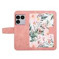 Sony Xperia 1 VIII Floral Wallet Case with Card Slots - Pink