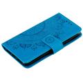 Sony Xperia 1 VIII Mandala Wallet Case with Wrist Strap - Blue