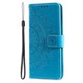 Sony Xperia 1 VIII Mandala Wallet Case with Wrist Strap - Blue