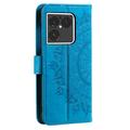 Sony Xperia 1 VIII Mandala Wallet Case with Wrist Strap - Blue