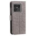 Sony Xperia 1 VIII Mandala Wallet Case with Wrist Strap - Grey