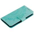 Sony Xperia 1 VIII Mandala Wallet Case with Wrist Strap - Mint Green