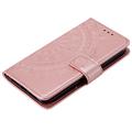 Sony Xperia 1 VIII Mandala Wallet Case with Wrist Strap - Pink
