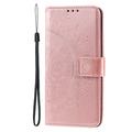Sony Xperia 1 VIII Mandala Wallet Case with Wrist Strap - Pink