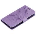 Sony Xperia 1 VIII Mandala Wallet Case with Wrist Strap - Purple