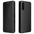 Sony Xperia 10 III, Xperia 10 III Lite Flip Case - Carbon Fiber - Black