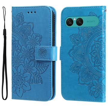 Sony Xperia 10 VII Mandala Series Wallet Case - Blue