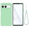 Sony Xperia 10 VIII Liquid Silicone Case with Hand Strap - Green