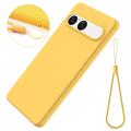 Sony Xperia 10 VIII Liquid Silicone Case with Hand Strap - Yellow