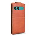 Sony Xperia 10 VIII Vertical Flip Case with Stand - Brown
